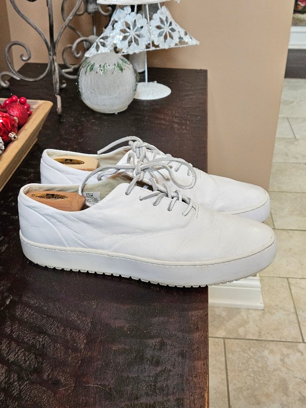 Sperry Men's Full-Grain Leather Sneakers, White, Sz 12